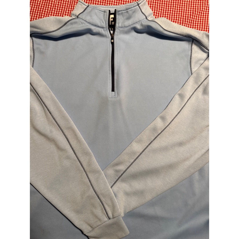 FootJoy FJ Mens Light Blue Quarter Zip‎ Pullover Golf Sweatshirt Size L